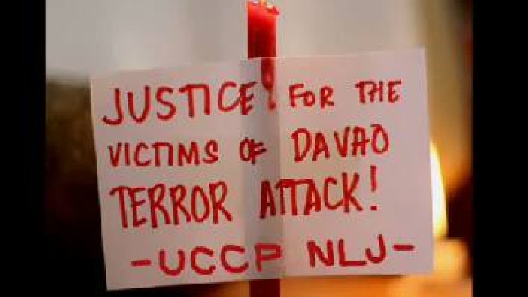 STATEMENT OF THE UCCP-NORTH LUZON JURISDICTION ON DAVAO CITY BOMBING